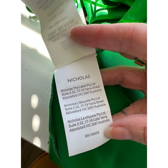 NWT Nicholas Lucinda Green Silk Halter Slip Maxi Dress Women’s US 6 - Picture 15 of 15